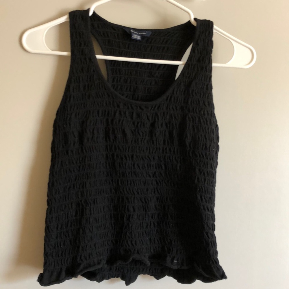 Ruched black halter crop top